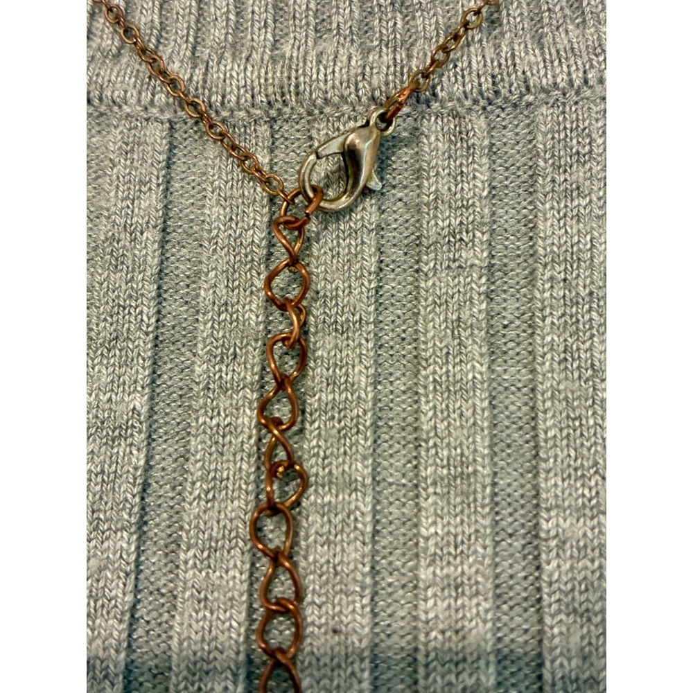 Tree of Life Necklace Copper Tons Wire Wrapped Heart Pendant Multi Stone Boho - Picture 6 of 6